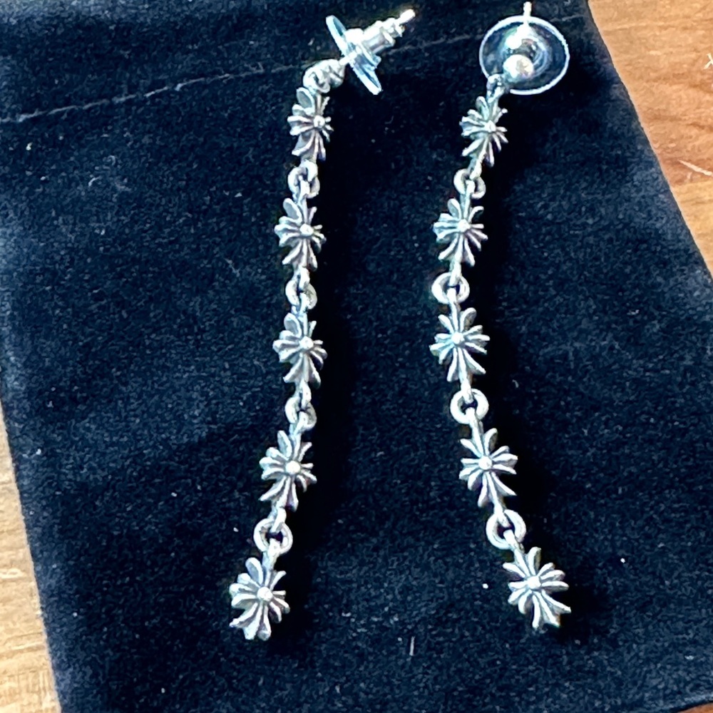 Chrome Hearts Mini Cross Dangle Earrings